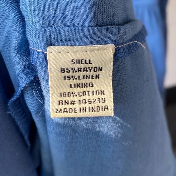 Sim & Sam Womens Medium Midi Dress Pockets Rayon Linen Cotton Lined Cottagecore - Picture 13 of 14